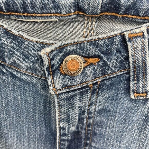 Carhartt Womens Straight Jeans Mid Rise 5 Pocket Denim Medium Wash Blue 28 - Picture 8 of 9